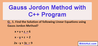 Gauss Jordan Method C Program