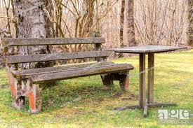 Old Antique Rest Area With Garden Bench
