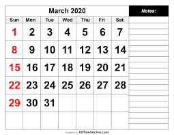 free march 2020 printable calendar