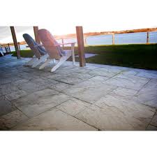 Nantucket Pavers Patio On A Pallet 12in X 24in And 24in X 24in Concrete Gray Variegated Basketweave Yorkstone Paver 18 Pcs 48 Sq Ft