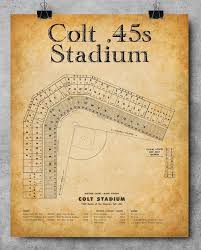 Colt 45s Baseball Stadium Seating Chart 11x14 Unframed Art Print Great Sports Bar Decor And Gift Under 15 For Baseball Fans