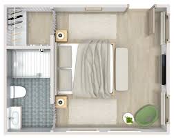 neutral color hotel room floor plan