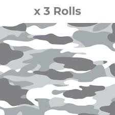 3 Rolls Shades Camouflage Black Grey