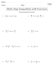 Multi Step Inequalities Worksheets With