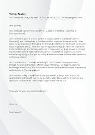 cover letter for internship template