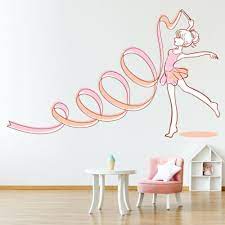 Pink Ballerina Girl Ballet Wall Decal