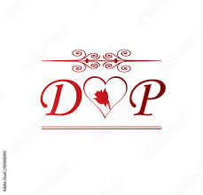 dp love initial with red and rose