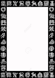 White Background With A Black Border With White Signs Stock Photo
