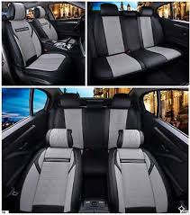 Black Grey Pu Leather Full Set Seat