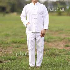 กางเกงขาวผ้าฝ้ายขายาว - ผ้าไทย ผ้าฝ้าย ผ้าพื้นเมือง