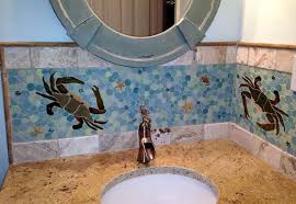 Diy Blue Crab Ceramic Tile Mosaic