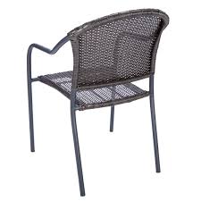 Woven Wicker Patio Chair Matte Black