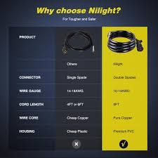 The following diagram conforms to the standard agreed upon by vehicle manufacturers and companies producing the trailer connectors. Nilight Heavy Duty 7 Way Plug Inline Trailer Cord With Double Prongs C Nilight Led Light
