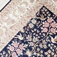 hereke rug turkish handmade silk black