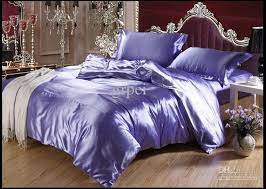 purple blue mulberry silk satin bedding