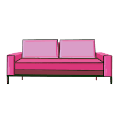 Comfortable Luxury Pink Sofa On An