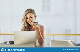 Businesswoman Making Phone Call From Cafe Stock Image Image Of
