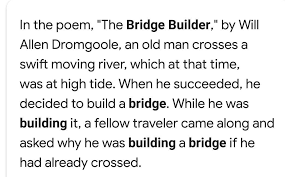 summary of the bridge builder starting