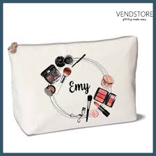 personalised canvas makeup bag