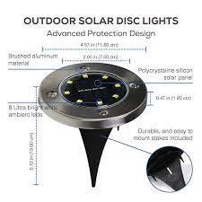 Merkury Innovations Outdoor Solar Disc Lights 4 Pack Multi