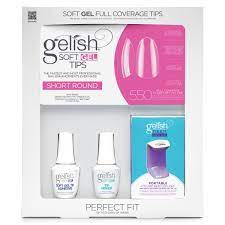 gelish soft gel tips short round 550ct kit