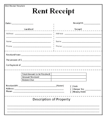 Rental Payment Receipt Template House Rent Receipts Doc Format