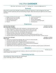 Assistant Manager Restaurant Resume Assistant Store Manager Resume