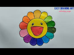 It harmoniously combines seven different colors, namely red, orange, yellow, green, blue, blue and violet. How To Draw Cute Colorful Flower Kawaii Rainbow Color Flower Coloring Page For Kids Youtube