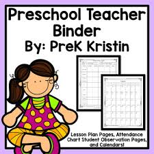 Preschool Teacher Plan Book
