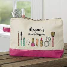 makeup brushes personalized pink makeup bag