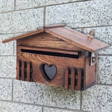 Wooden Wall Mounted Mailbox Retro
