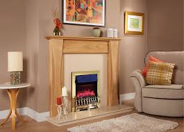 Curved Leg Solid Oak Electric Fireplace