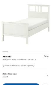 2 X Ikea White Hemnes Single Beds With