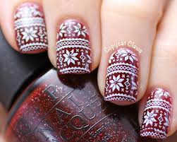 christmas sweater nordic nail sting