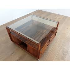 Mid Century Rosewood Glass Top Centre Table
