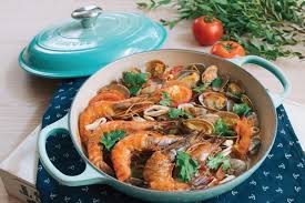 waterless tomato seafood cerole