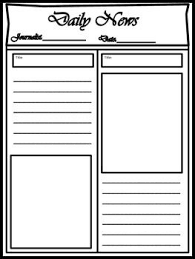 Make a Classroom Newspaper  EnchantedLearning com This is a two page  Daily Newspaper  Template that can be used for many  different assignments  It would be a great tool for a creative writing  lesson     