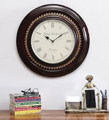 Golden Classy Design Wooden Wall Clock