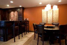 Basement Bar With Dining Game Table
