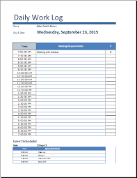 Daily Work Log Templates Word Excel Pdf Templates Templates