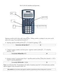 the ti 30x iis calculator and exponents