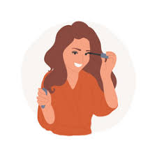 putting on makeup vector images
