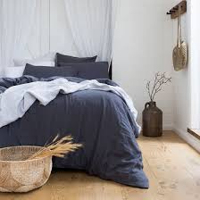 french linen quilt cover set charcoal