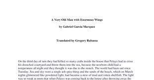 an analysis of a very old man enormous wings by gabriel garcia an analysis of a very old man enormous wings by gabriel garcia marquez published