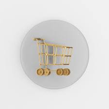 Golden Ping Cart On Wheels Icon 3d