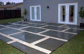 poured concrete pavers create a stylish