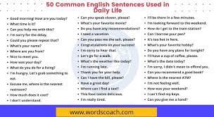50 common english sentences used in