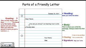writing a friendly letter you