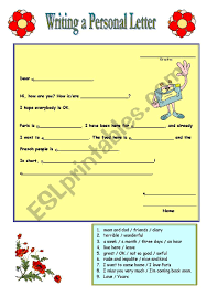 Writing A Personal Letter Esl Worksheet By Machla