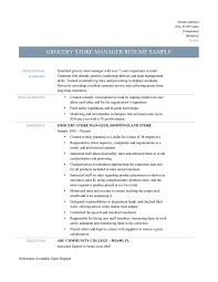 Grocery Store Manager Resume Samples Online Resume